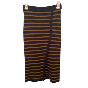Marie Sixtine‎ Navy Brown Striped Sweater Skirt Size Small